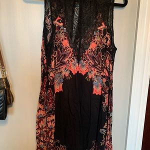 FREE PEOPLE black floral dress